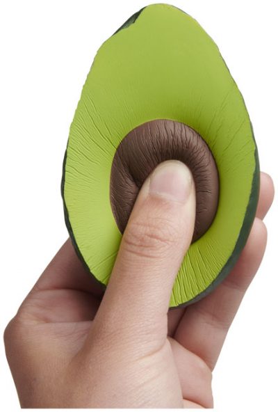 Stress Squeeze Toy Avocado Shaped Branded with Logo