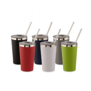 Promotional Coffee Cups with Straw Custom Printed