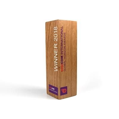 Real Wood Column Award Branded with Custom Message