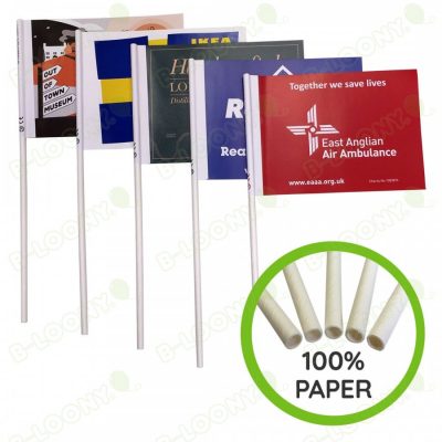 Eco-friendly handheld paper flags
