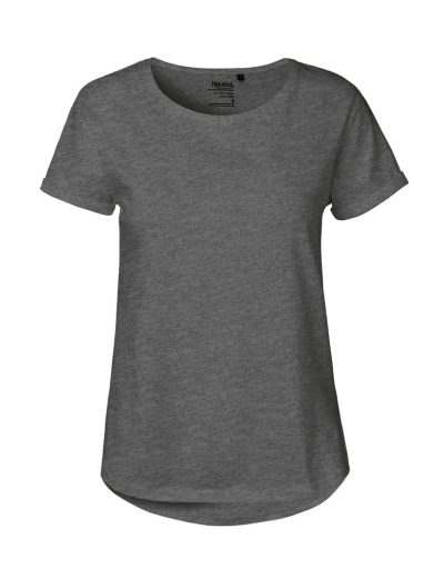 Ladies Roll Up Sleeve T-Shirt Fair Trade Organic Certified Cotton